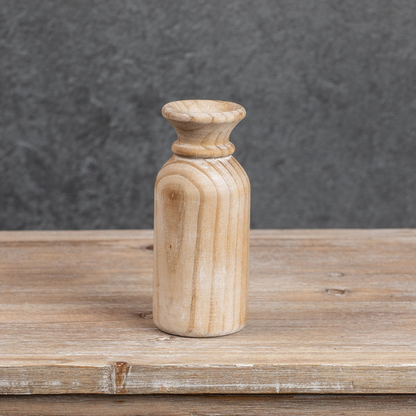 7.5" Distressed Wood Vase