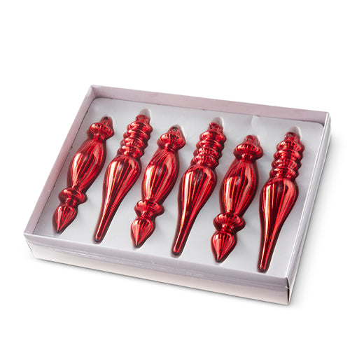 6.5" Box of Red Finial Ornaments