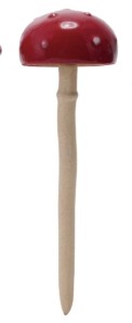 Stoneware Mushroom Plant Stake, Color Options