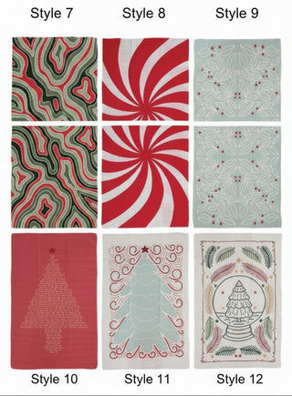 Recycled Microfiber Holiday Tea Towel, 6 Style Options