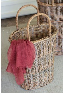 Tall Oval Wicker Basket, Size Options