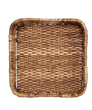 Square Rattan Tray with Handles, Size Options