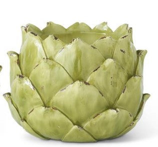 Green Resin Artichoke Planter, Size Options