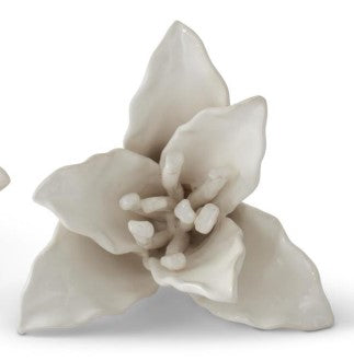 White Ceramic Tabletop Flower, Size Options