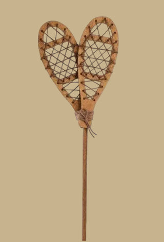 27.5"H Wood & Jute Snow Shoes Pick
