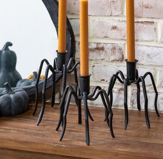 Set of 3 Spider Led Taper Candle Holders