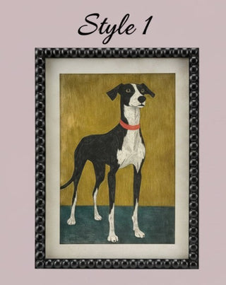 Bobbin Wood Glass Framed Dog Portrait, 2 Style Options