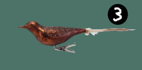 Mercury Glass Bird Clip-on Ornament w/ Tinsel & Feathers, 3 Style Options