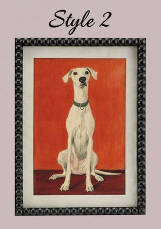 Bobbin Wood Glass Framed Dog Portrait, 2 Style Options