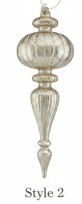Mercury Champagne Glass Finial, 3 Style Options