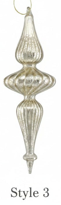 Mercury Champagne Glass Finial, 3 Style Options