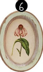 Oval Wood Framed Glass Wall Décor with Flower, 9 Style Options