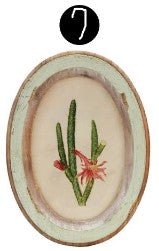 Oval Wood Framed Glass Wall Décor with Flower, 9 Style Options