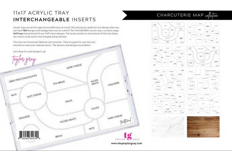 Acrylic Tray Inserts, Style Options