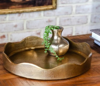 Antique Gold Ruffle Tray/Dish