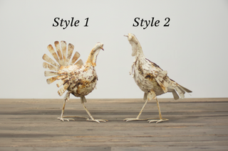 Antiqued Distressed White Metal Turkey, 2 Style Options