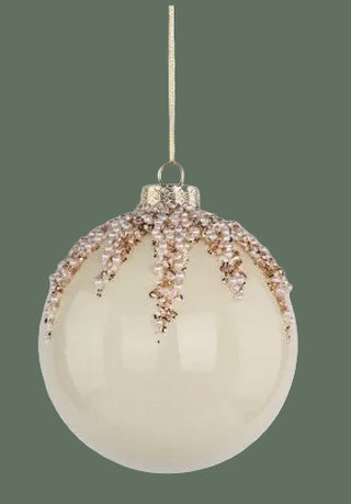 5" Pearl & Iridescent Glass Ornament