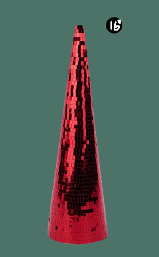 Red Mirror Cone Tree, 2 Size Options