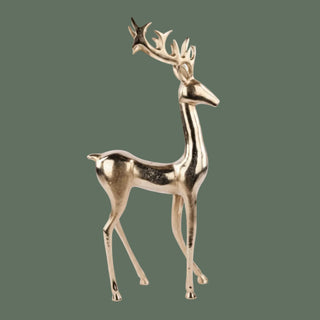 28"H Gold Aluminum Deer Sculpture