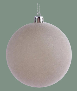 4" Taupe Smooth Flocked Ornament