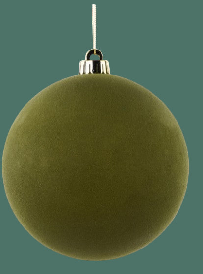 Flocked Ball Ornament, 3 Color & 2 Size options