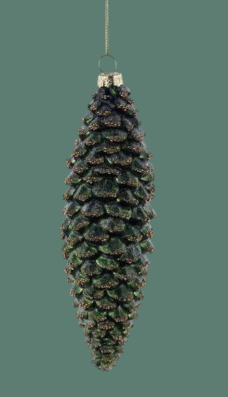 Glass Pinecone Ornament w/ Bead Detail