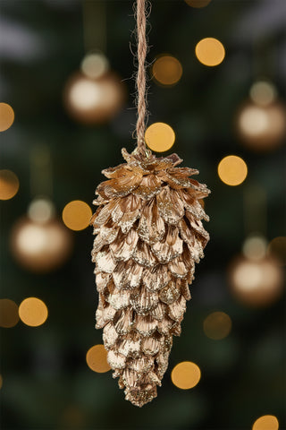Gold Shimmer Pinecone Ornament