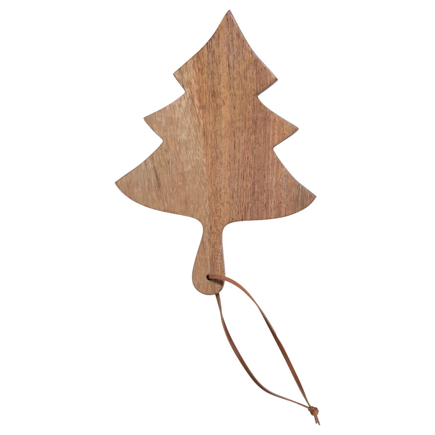 Christmas Tree Cheese Cutting Board with Tie