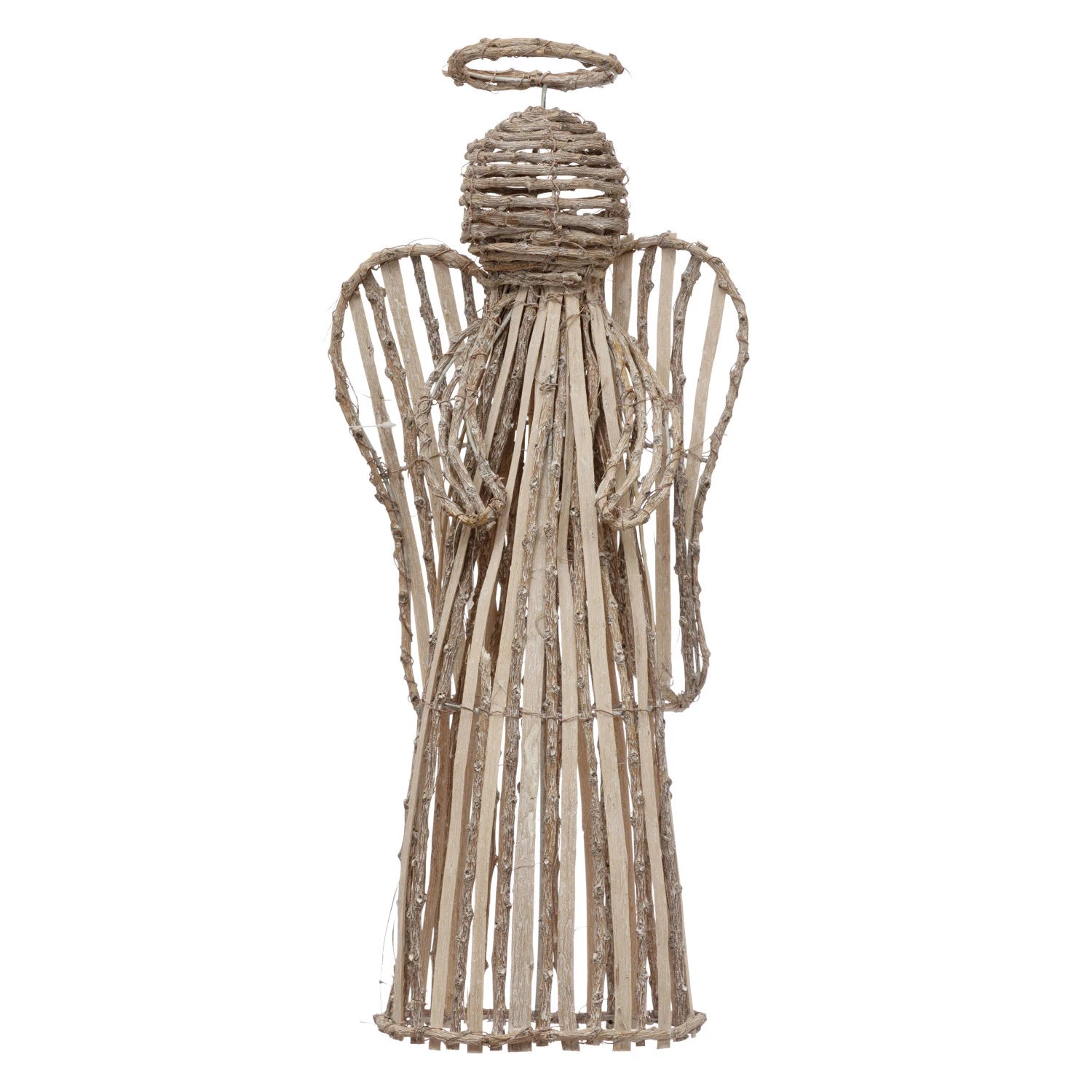 Hand-Woven Vine Angel, Whitewashed