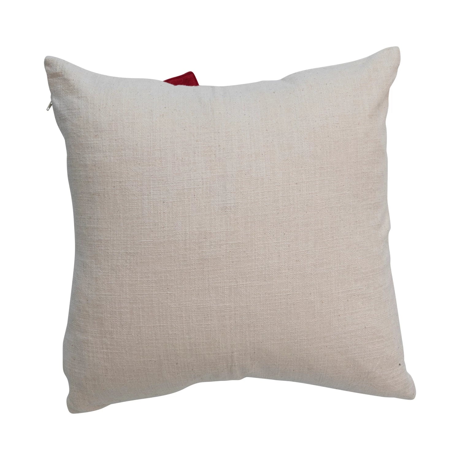 18" Square Hand-Woven Cotton Slub Pillow with Bow