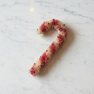 10"H Sisal Bottle Brush Candy Cane with Beads