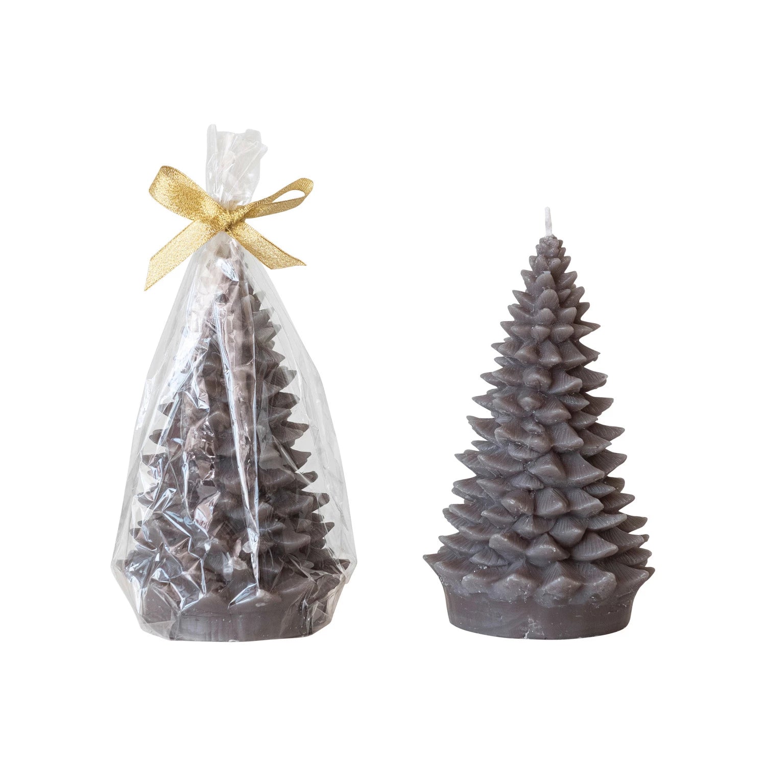 7"H Unscented Tree Shaped Candle, Pewter