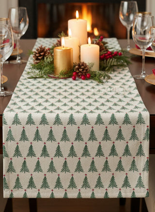 Stonewashed Christmas Tree Pattern Dining Collection, 2 Style Options