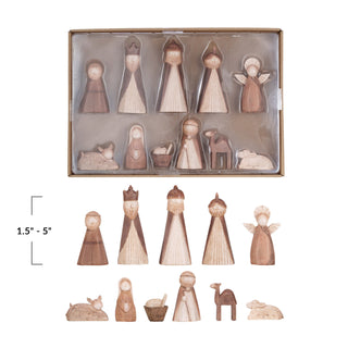 Resin Nativity with Wood Finish