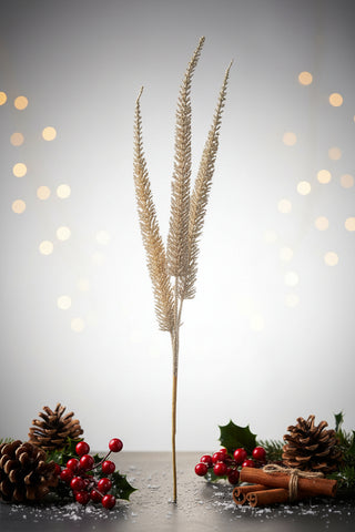 Champagne Leaf Spray with Glitter