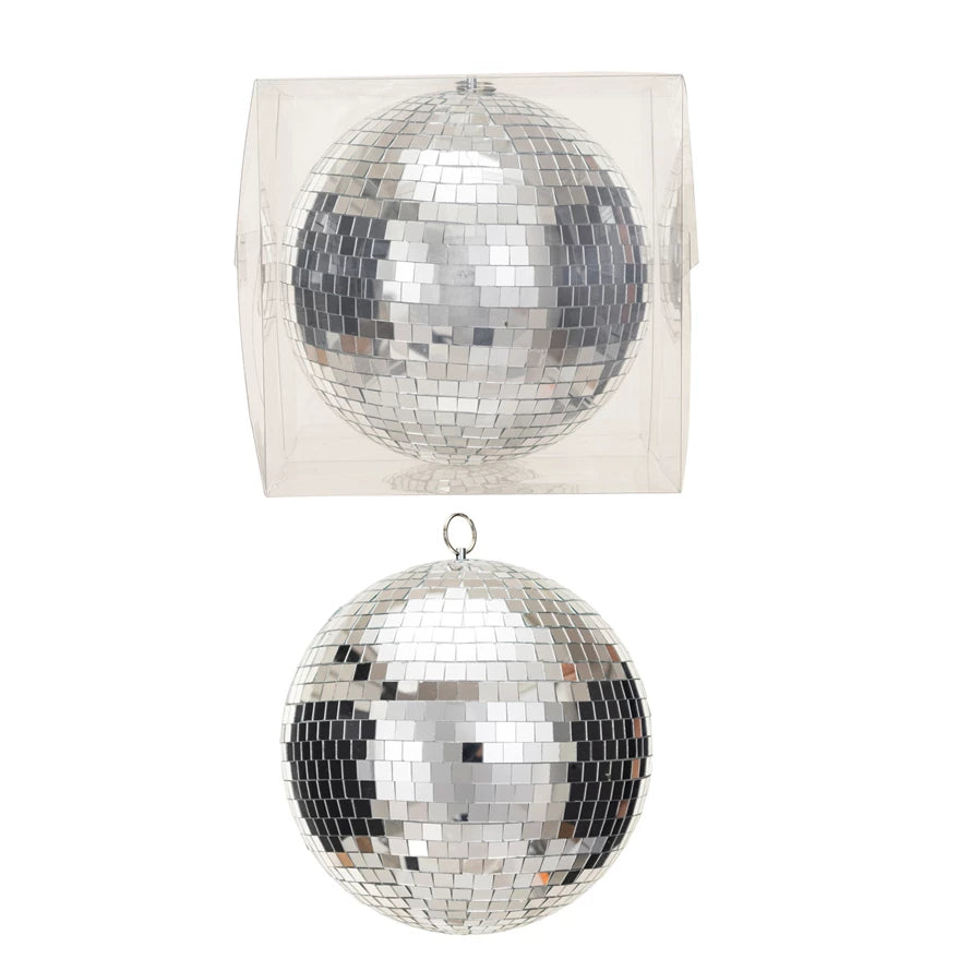 Hanging Glass & Foam Disco Ball with Acetate Box