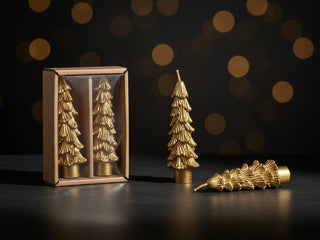 Unscented 5" Set of 2 Tree Shaped Taper Candles
