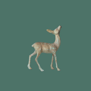 Cast Aluminum Deer, Gold Verdigris Finish, 2 Style Options
