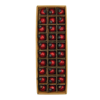 30 Pc Set 1" Round Mercury Red Glass Ball Ornaments