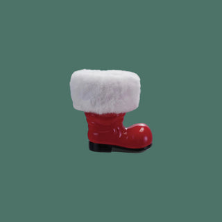 Resin Santa Boot with Faux Fur Cuff