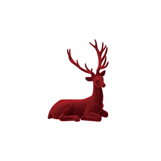 Flocked Resin Burgundy Deer, 2 Style Options