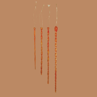 Set of 4 Handmade Glass Icicle Ornaments, 5 Color Options