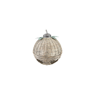 Oversized Hand-Woven Rattan Bell with Metal Leaves, 2 Size Options