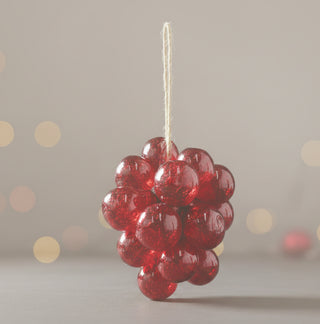 Hand-Blown Red Glass Ball Cluster