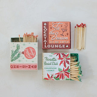 Embossed Safety Holiday Bar Matchbox , 3 Style Options