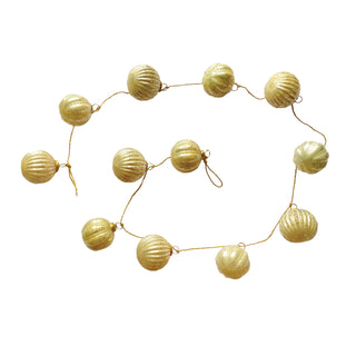 Champagne Embossed Mercury Glass Ornament Garland