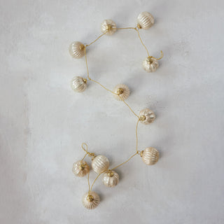Champagne Embossed Mercury Glass Ornament Garland