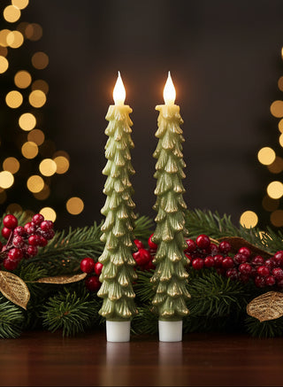 Flameless LED Tree Shaped Taper Candle