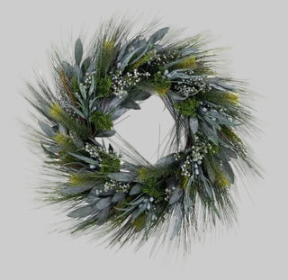 30" Bay Leaf, Pine and Berry Wreath