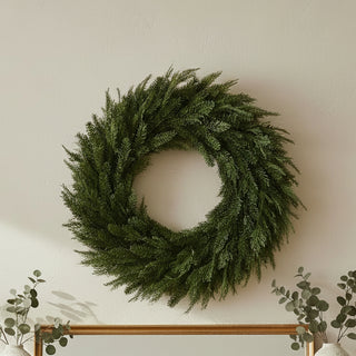 30" Real Touch Cedar, Mixed Pine & Juniper Wreath